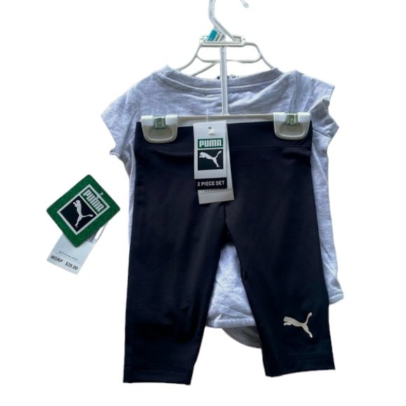 BNWT Baby GirlsPuma 2 pc Tee and Active Leggings Set, 6-9 Months - Picture 3 of 5